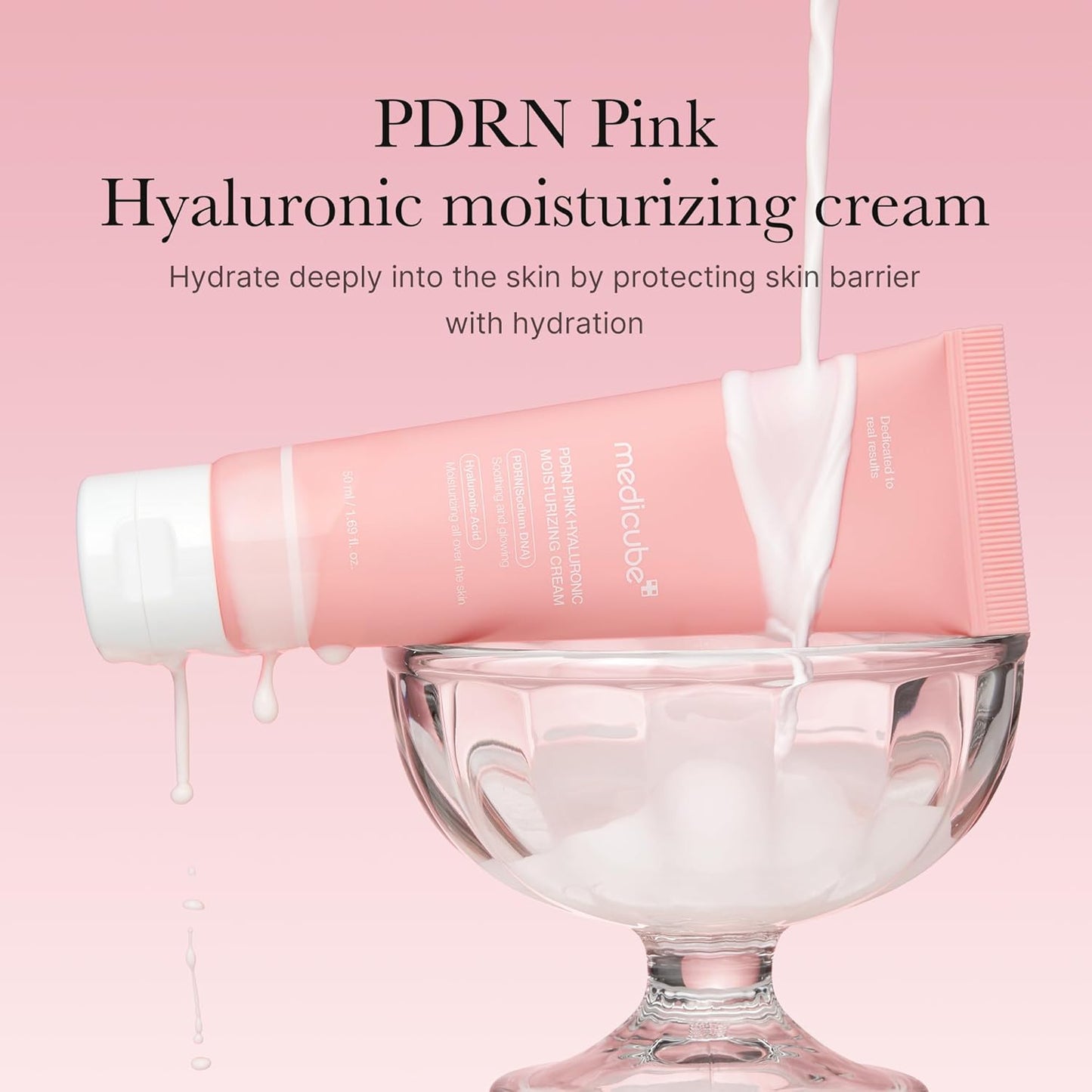 Medicube - Crema hidratante con ácido hialurónico PDRN Pink Hyaluronic Moisturizing Cream