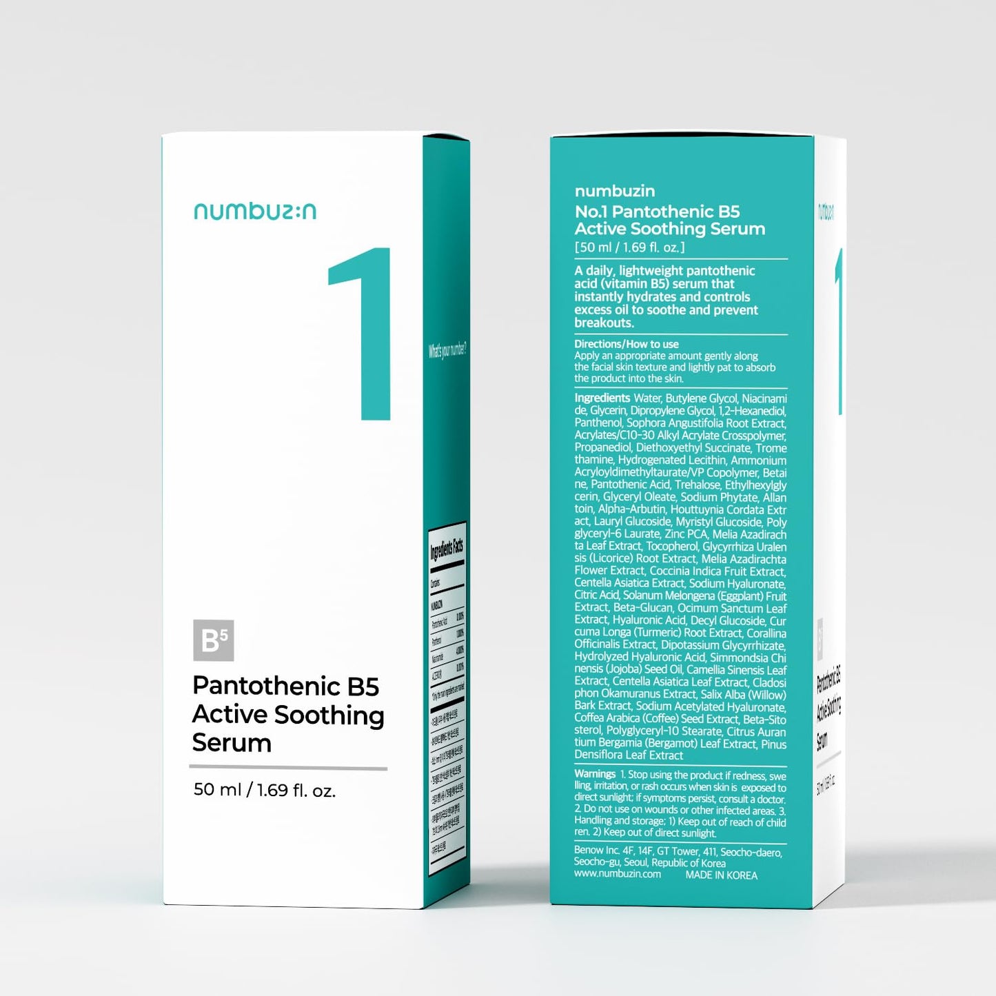 Numbuzin No.1 Pantothenic B5 Active Soothing Serum 50ml