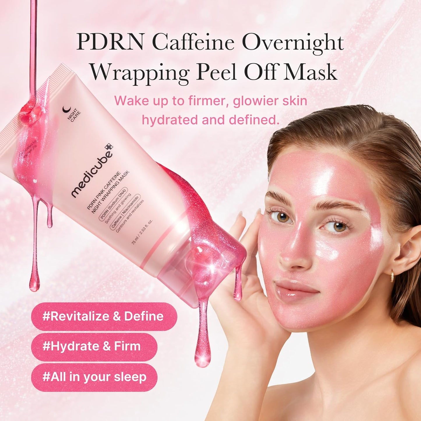 MEDICUBE PDRN PINK CAFFEINE NIGHT WRAPPING MASK 75ML