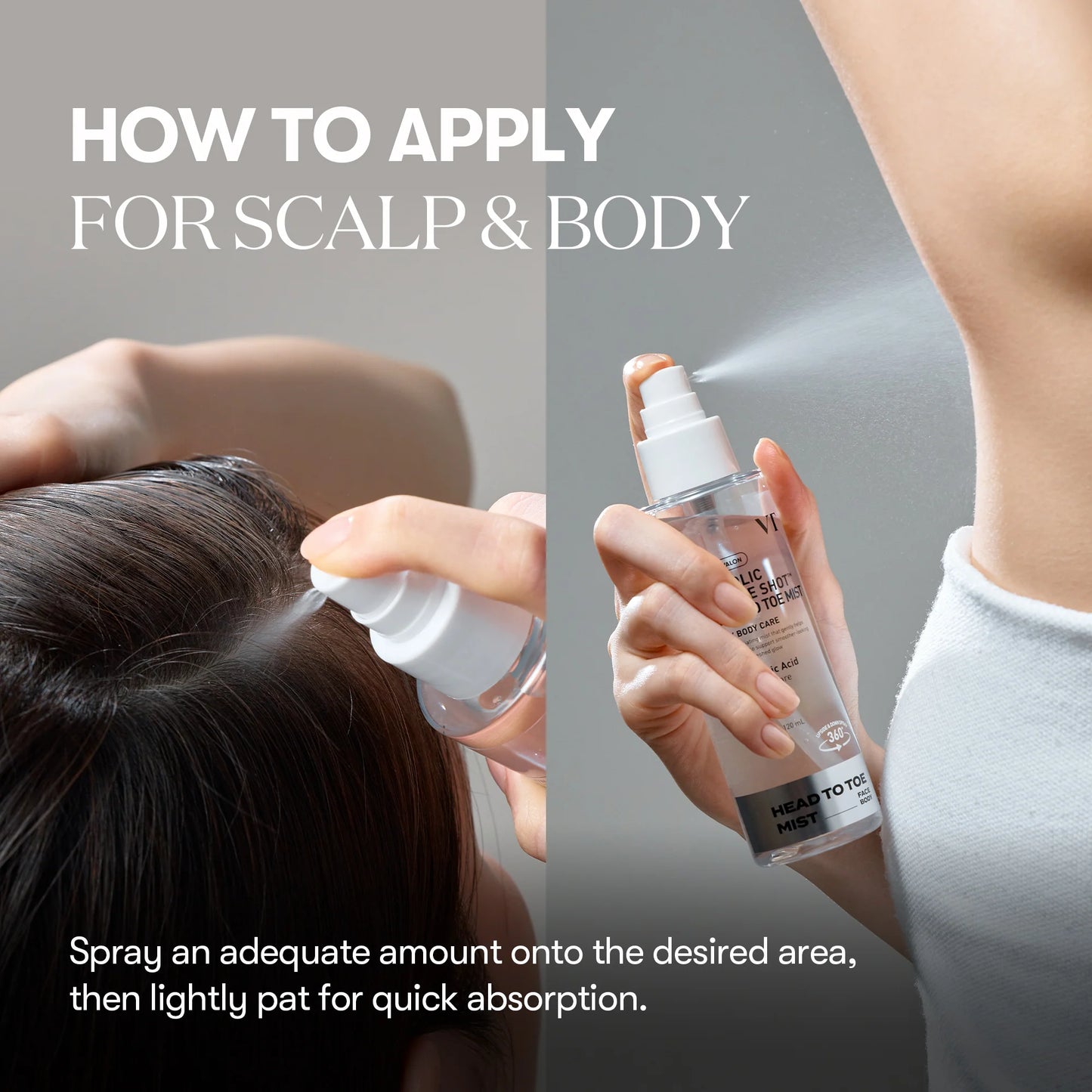 Vt cosmetics Glycolic Reedle Shot Head To Toe Mist 120 ml