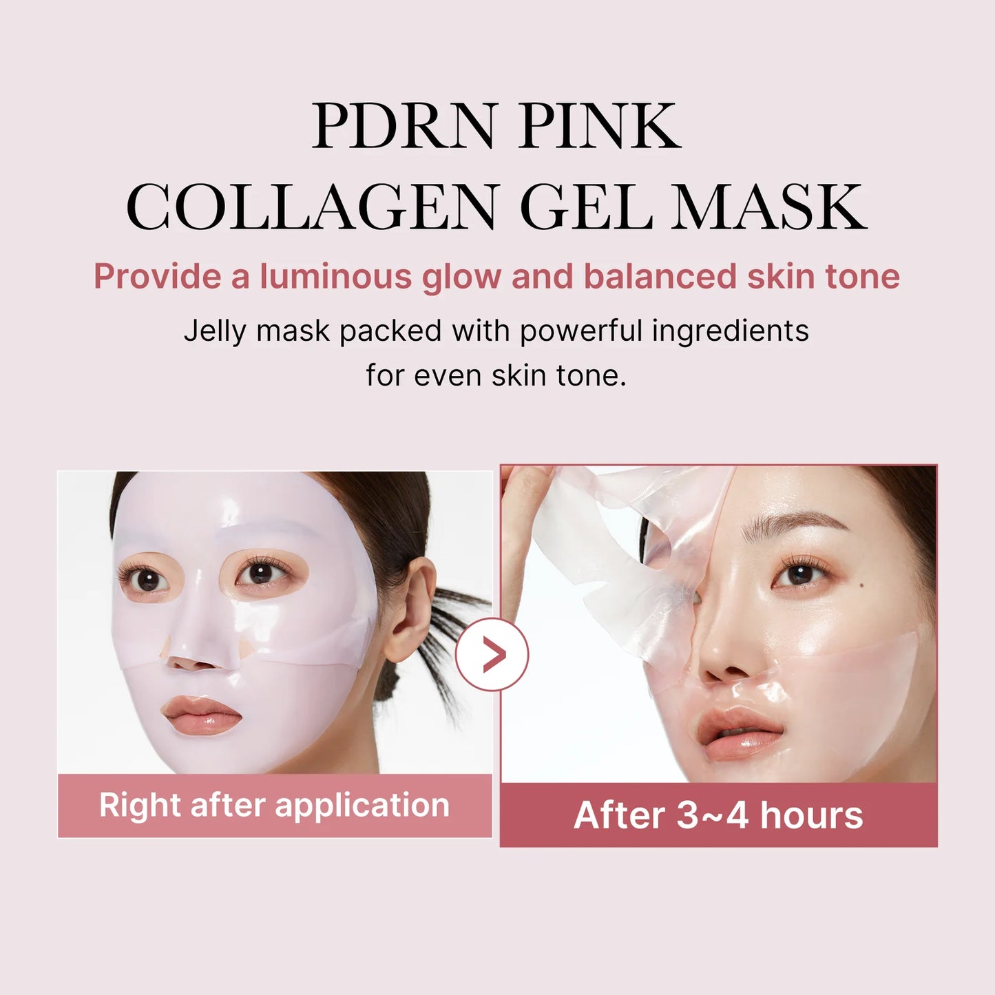 Salmon PDRN Pink Collagen Jelly Gel Mask pack 4 unidades