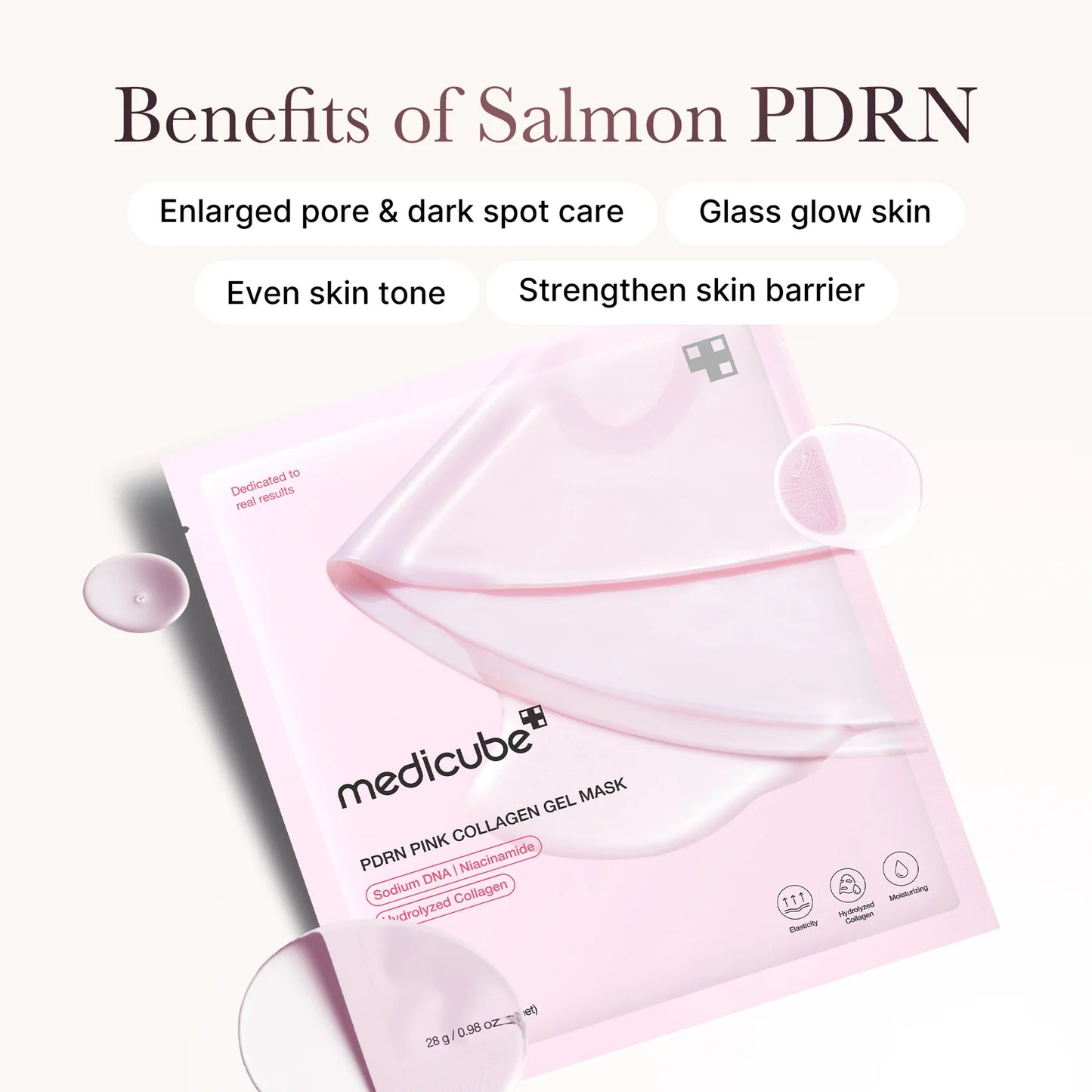Salmon PDRN Pink Collagen Jelly Gel Mask pack 4 unidades